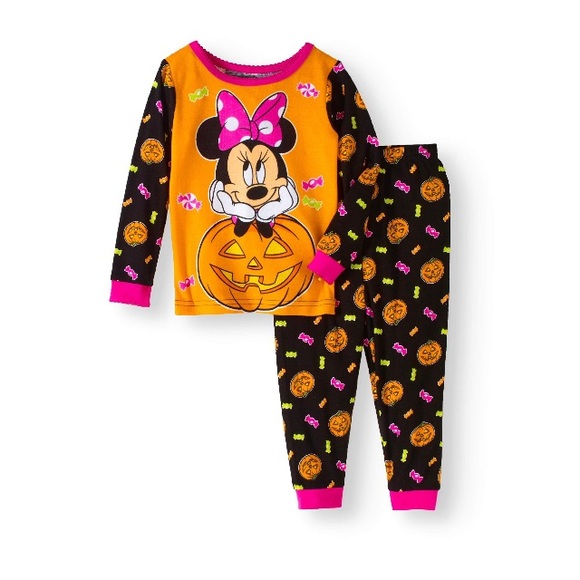 Disney Other - Minnie Mouse Girls' Tight Fit Pajamas 2-Piece Set